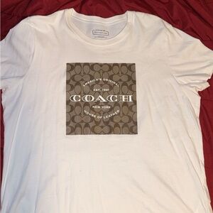 Coach Brown and White Graphic Tee
